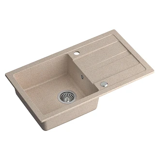 Granit Diskbänk <strong>Avanti</strong>  Beige Matt 77x44 cm med Vattenlås