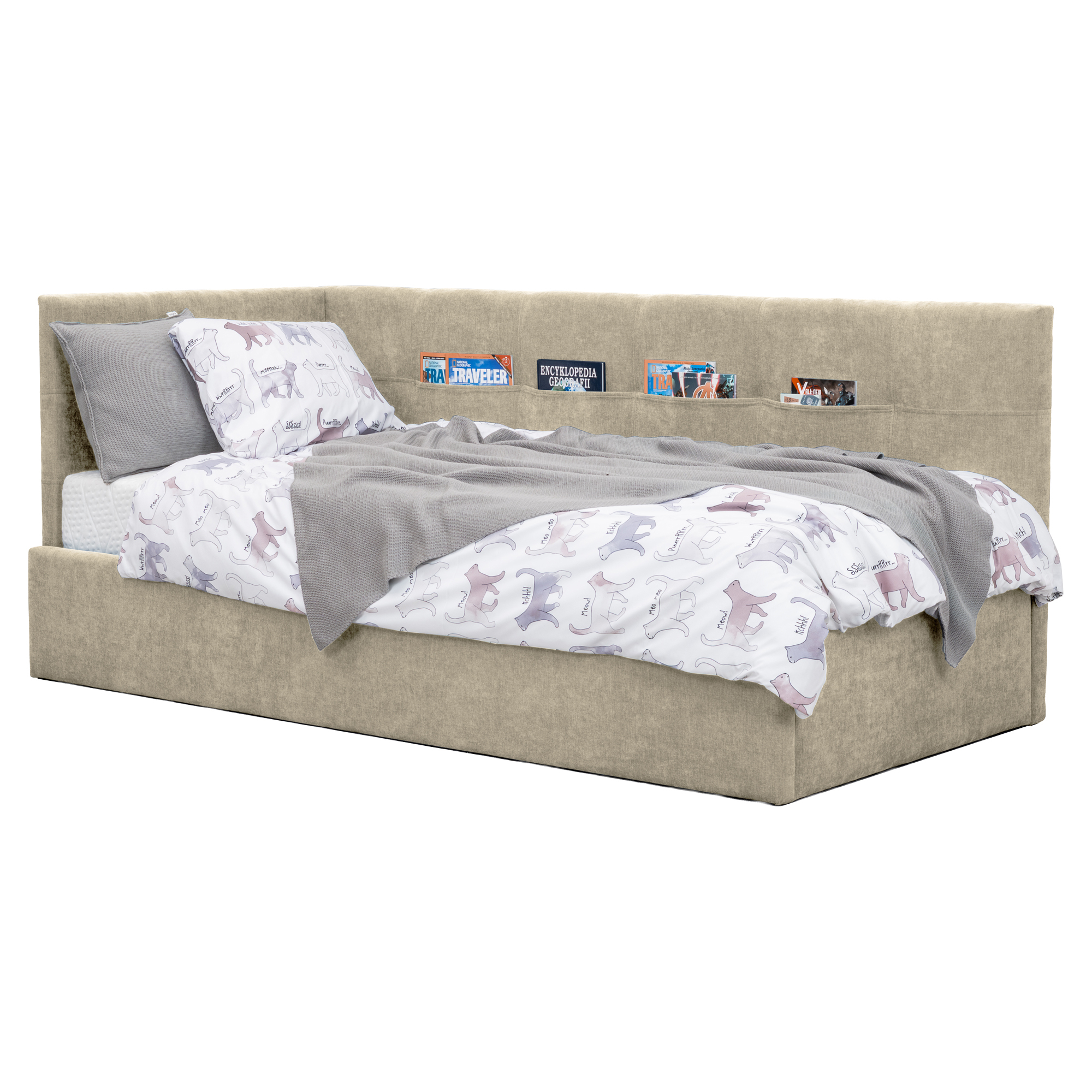Sängram Belon Beige med Förvaring 120x200 cm