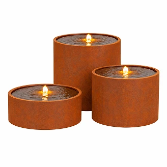 Cortenique Set med 3 st Fontäner <strong>Rustika</strong>  Cortenstål Ø 30 cm