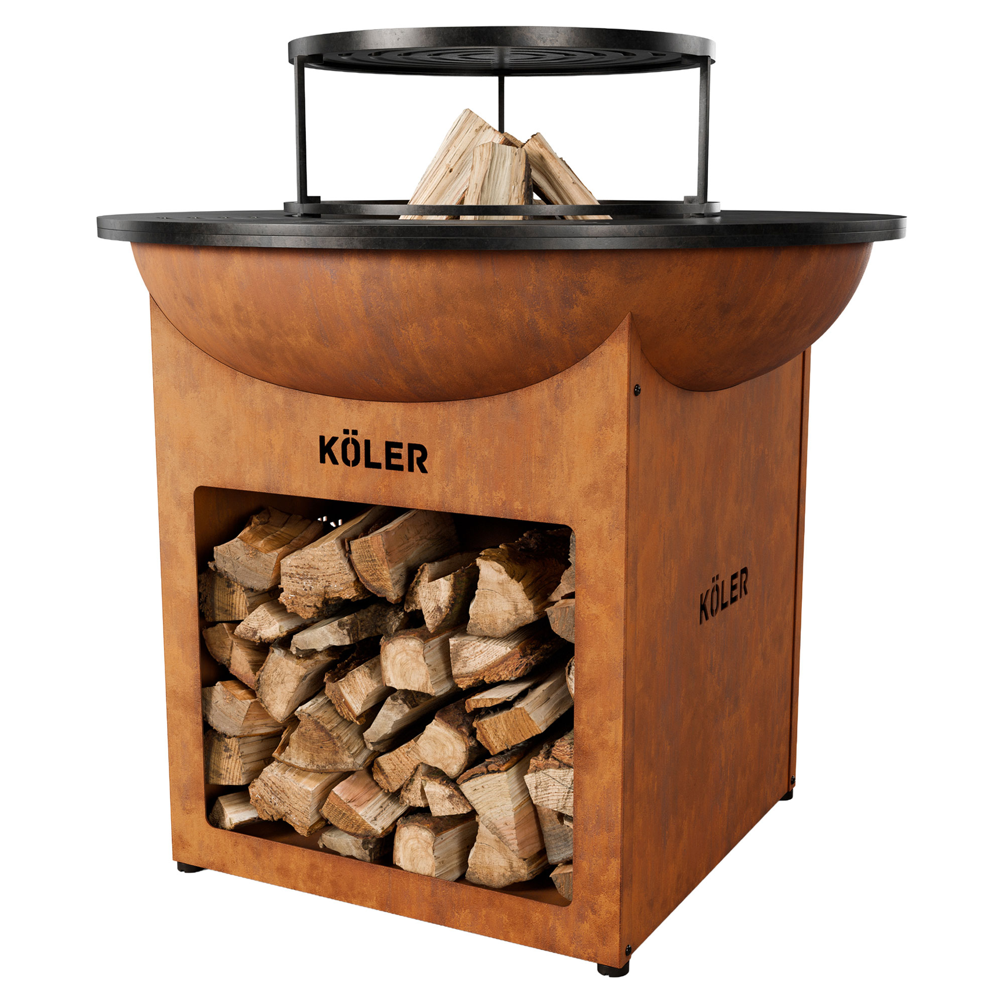 Köler Eldstad Herd X0 Corten 44x44x78 cm
