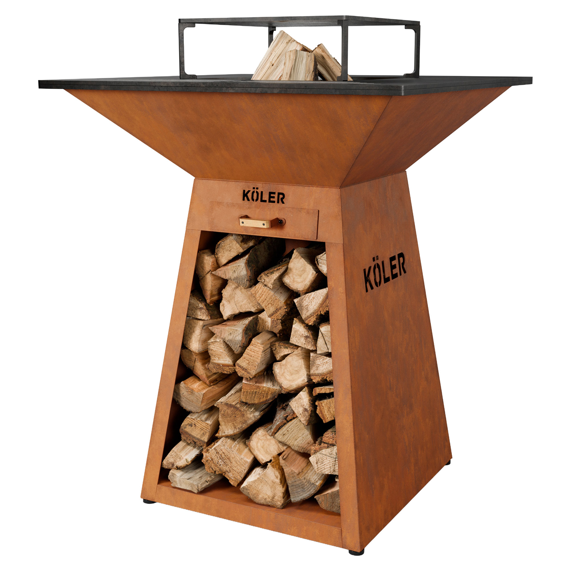 Köler Eldstad Herd X4 Corten 56x54x109 cm