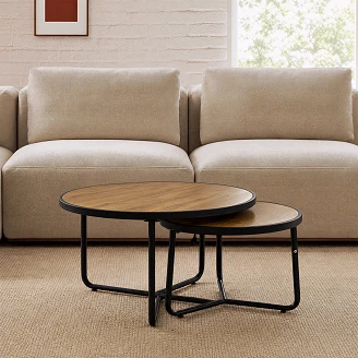Set med Soffbord  Ø50 & Ø70 cm <strong>Norvi</strong>  Ek