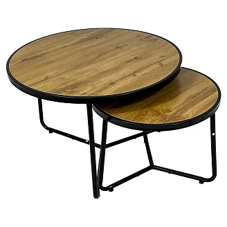 Set med Soffbord  Ø50 & Ø70 cm <strong>Norvi</strong>  Ek