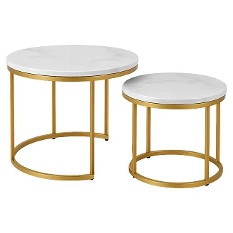 Set med Soffbord  Ø43 & Ø53 cm <strong>Grynlo</strong>  Marmor