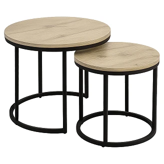 Set med Soffbord  Ø43 & Ø53 cm <strong>Blynza</strong>  Sonoma