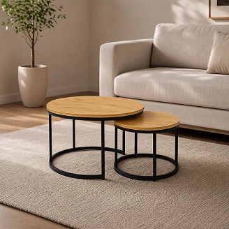 Set med Soffbord  Ø50 & Ø70 cm <strong>Strello</strong>  Ek