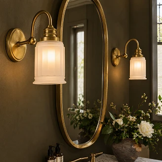 Quoizel Vägglampa <strong>Swell</strong>  Guld