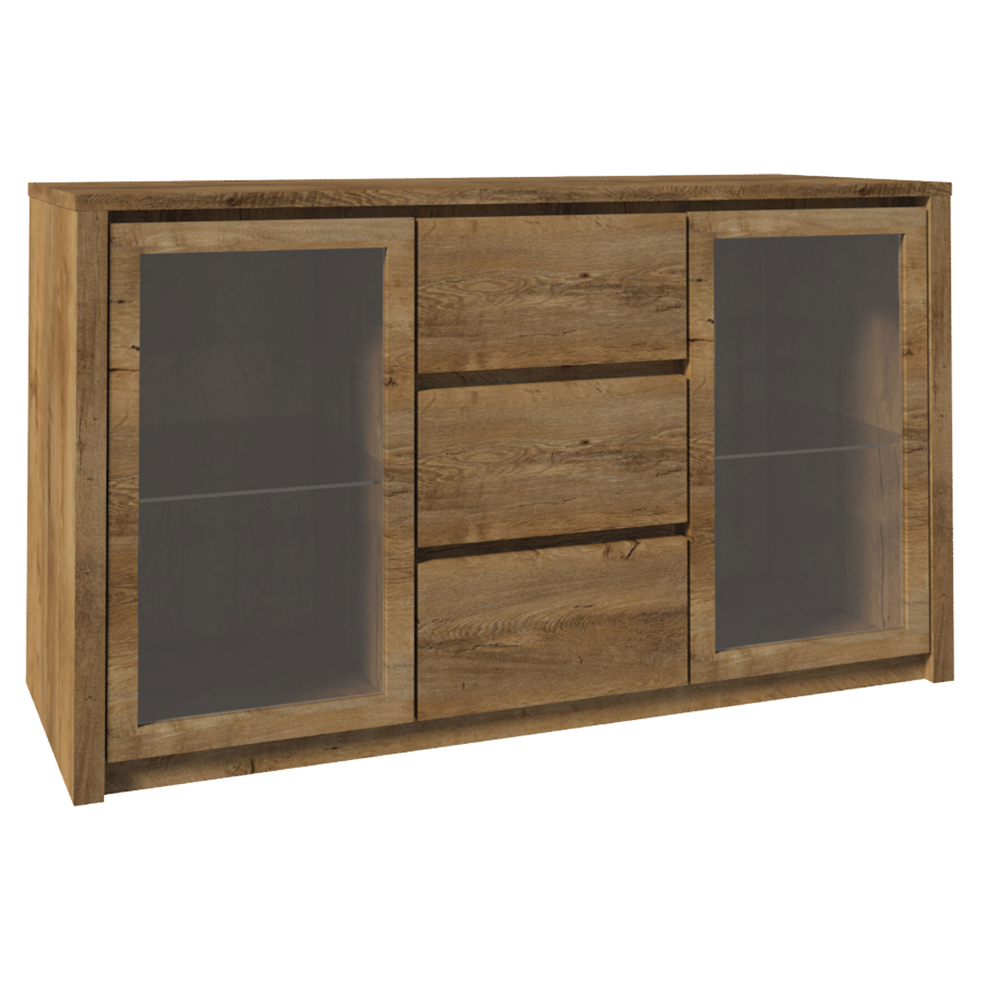 Skånk Vistro Lefkas Ek med Glas 43x140 cm