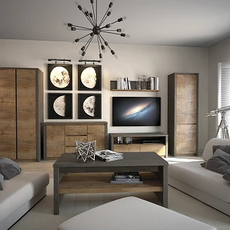 Skohylla Vistro Tryffelek, Slät Grå 60x120 cm
