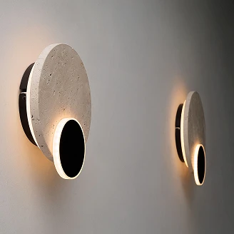Vägglampa <strong>Hede</strong>  Duo Svart Travertin