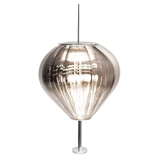 Hängande Lampa <strong>Oaxen</strong>  Duo Vit, Rökt Glas