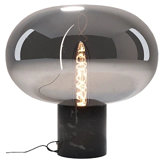 Bordslampa <strong>Vrena</strong>  Vit Marmor, Rökigt Glas