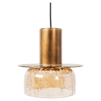 Hängande Lampa <strong>Junsele</strong>  Rund Mässing, Bärnstensfärgat Glas