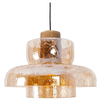 Hängande Lampa <strong>Junsele</strong>  Platt Mässing, Bärnstensfärgat Glas