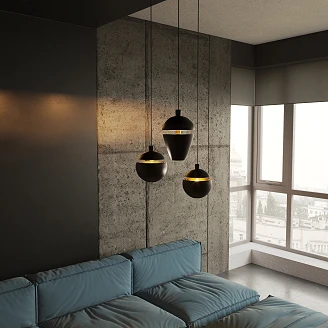 Hängande Lampa Järna Svart, Guld V1