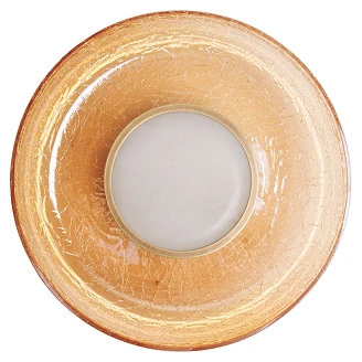 Vägglampa <strong>Junsele</strong>  Mässing, Bärnstensfärgat Glas Ø22 cm