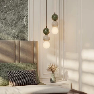 Hängande Lampa <strong>Marvro</strong>  Svart, Beige