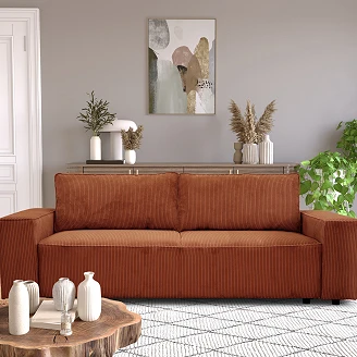 Bäddsoffa <strong>Velmi</strong>  Lincoln Terrakotta med Förvaring 239 cm