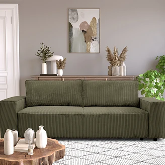 Bäddsoffa <strong>Velmi</strong>  Lincoln Khakigrön med Förvaring 239 cm