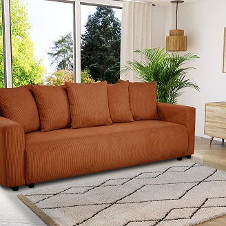 Bäddsoffa <strong>Brelva</strong>  Lincoln Terrakotta med Förvaring 228 cm