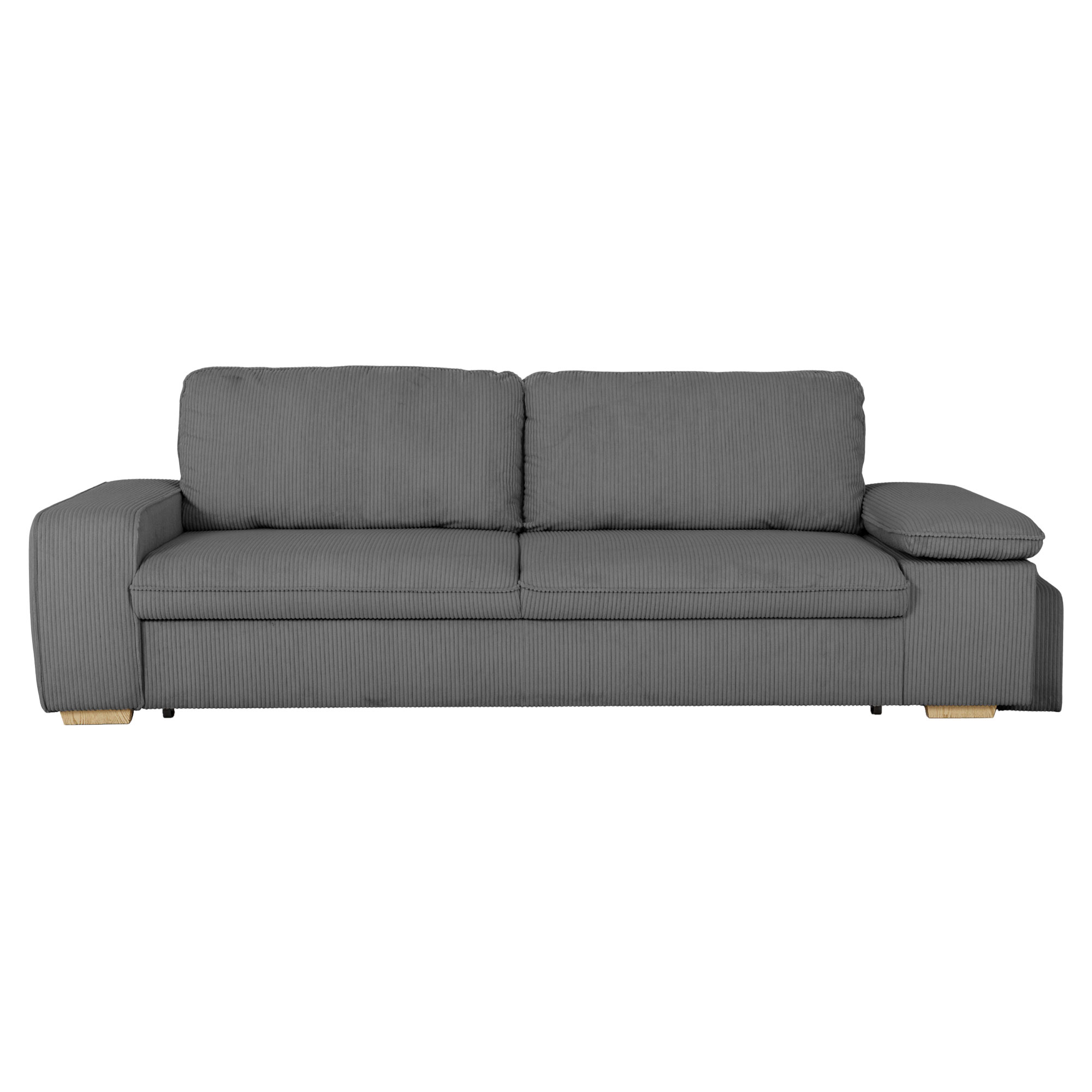 Bäddsoffa Flända Lincoln Antracit med USB & Pall 254 cm