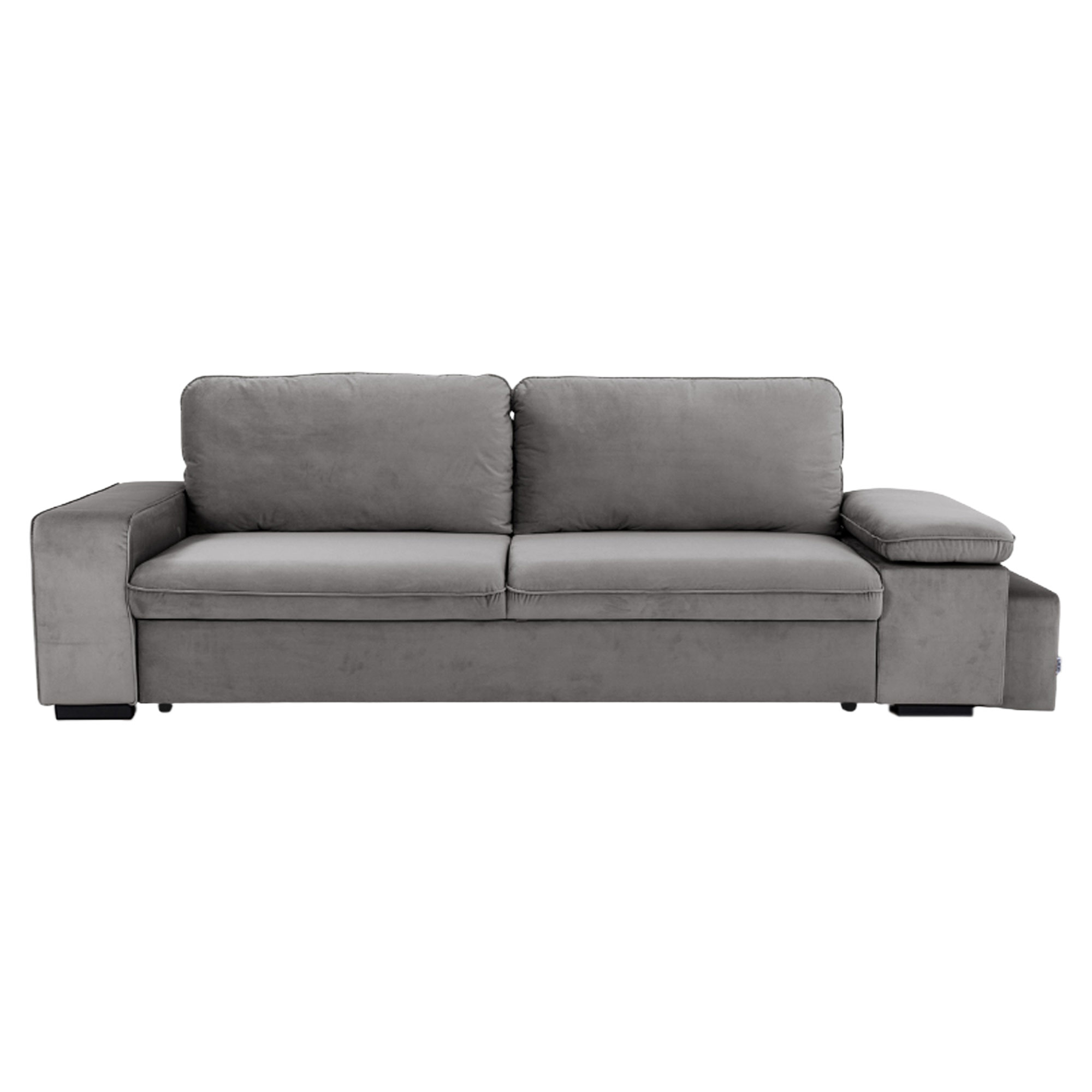 Bäddsoffa Flända Riviera Antracit med USB & Pall 254 cm