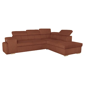 Divansoffa <strong>Skondri</strong>  Lincoln Terrakotta med Vändbar, Nackstöd & Förvaring 267 cm
