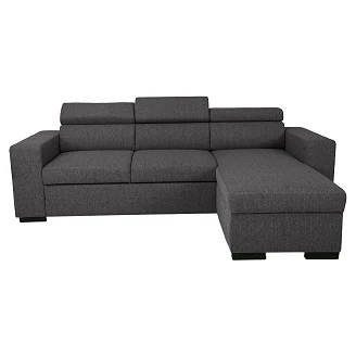 Hörnsoffa <strong>Dövlo</strong>  Portland Musgrå med 3x Nackstöd & Förvaring 237 cm