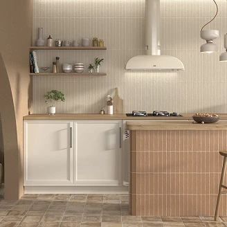 Kakel <strong>Vester</strong>  Sandbeige Matt-Rustik 5x50 cm