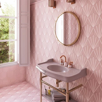 Hexagon Klinker <strong>Lykke</strong>  Rosa Matt 19.8x22.8 cm