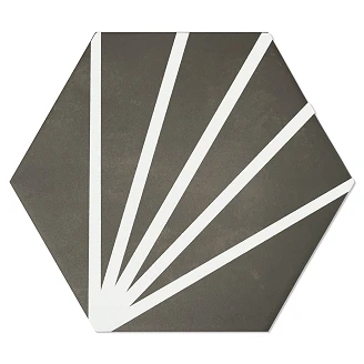 Hexagon Klinker <strong>Lykke</strong>  Svart Matt 19.8x22.8 cm