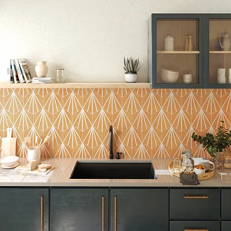 Hexagon Klinker <strong>Lykke</strong>  Orange Matt 19.8x22.8 cm