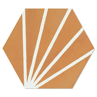 Hexagon Klinker <strong>Lykke</strong>  Orange Matt 19.8x22.8 cm