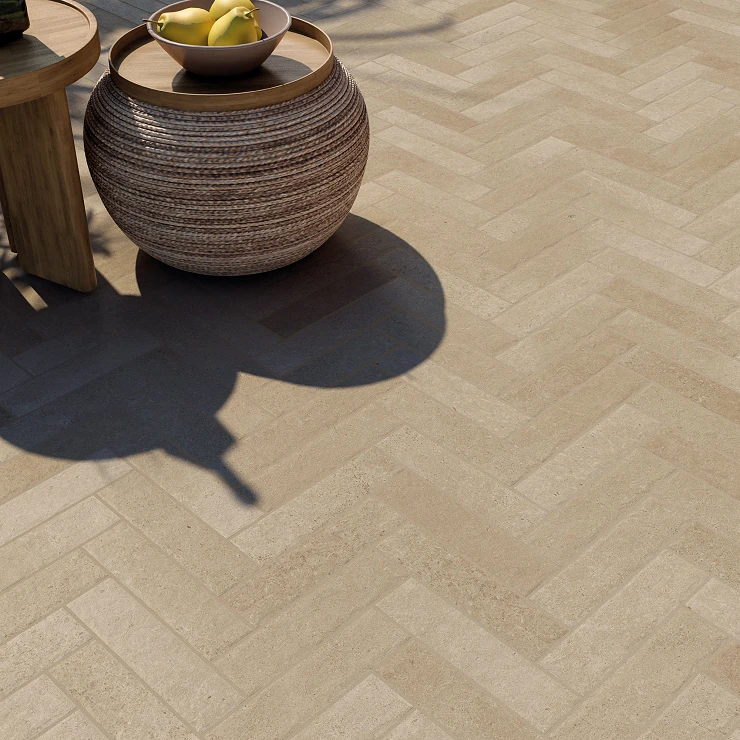 Utomhus Klinker Hedmark Sand Matt-Rustik 7x28 cm Tjocklek 20 mm