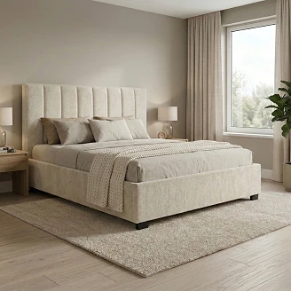 Sängram <strong>Lunor Ve</strong>  Stripe Beige utan Förvaring 140x200 cm