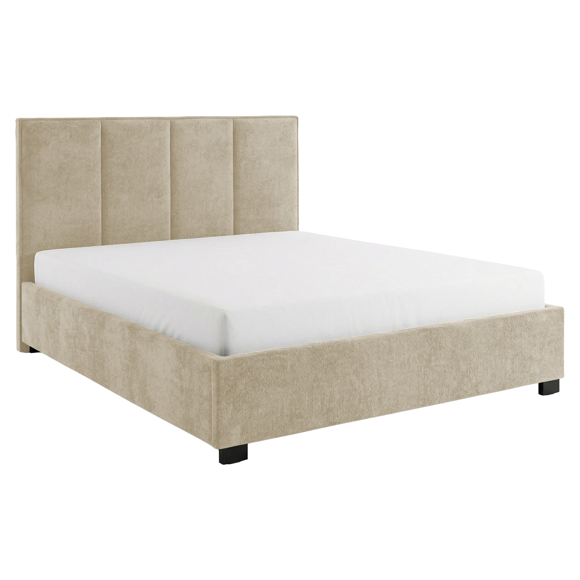 Sängram Lunor Wi Column Beige med Förvaring 140x200 cm
