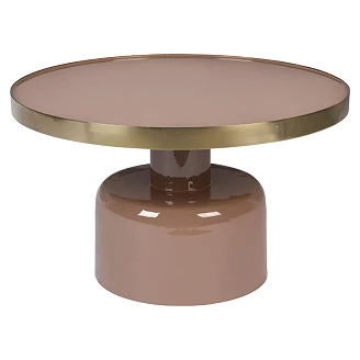 Zuiver Soffbord Glam Rosa, Guld Ø60 cm