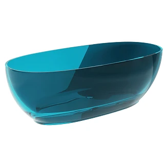 Badkar <strong>Brillant</strong>  Djup Turkos Blank 170 cm med Svart Matt Pop-up Bottenventil