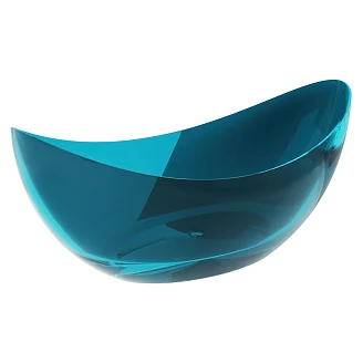 Badkar <strong>Brillant</strong>  Djup Turkos Blank 180 cm med Krom Pop-up Bottenventil