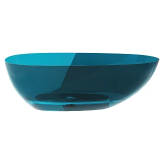 Badkar Brillant Djup Turkos Blank 160 cm med Krom Pop-up Bottenventil