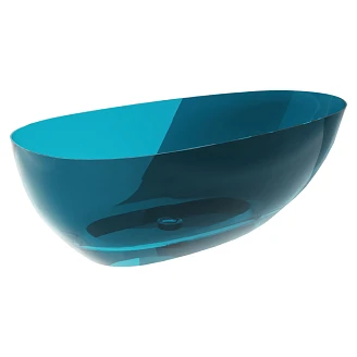 Badkar <strong>Brillant</strong>  Djup Turkos Blank 160 cm med Svart Matt Pop-up Bottenventil