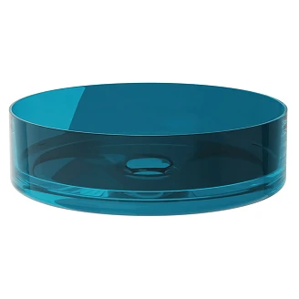 Tvättställ <strong>Brillant</strong>  Djup Turkos Blank 36 cm med Svart Matt Pop-up Bottenventil