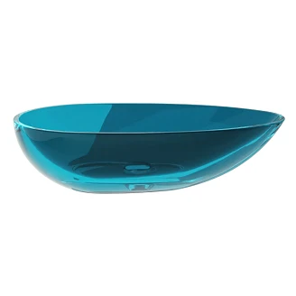 Tvättställ <strong>Brillant</strong>  Djup Turkos Blank 60 cm med Svart Matt Pop-up Bottenventil