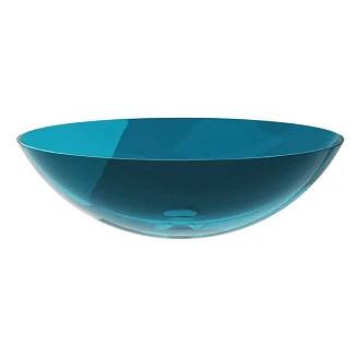 Tvättställ <strong>Brillant</strong>  Djup Turkos Blank 50 cm med Svart Matt Pop-up Bottenventil