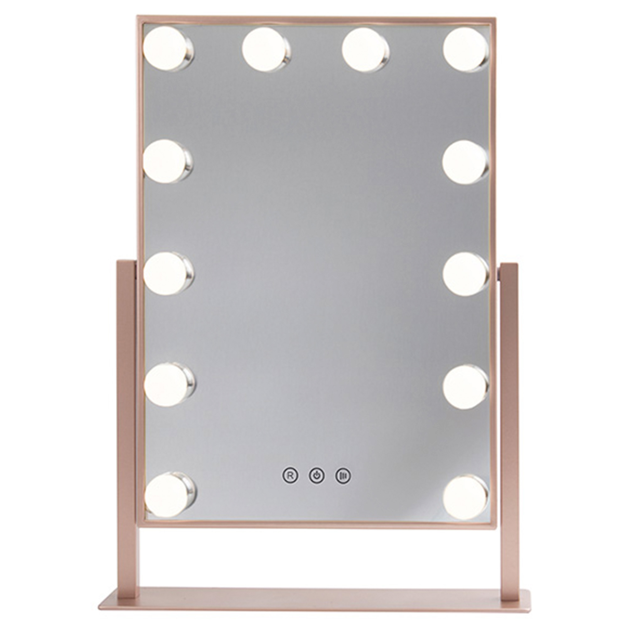 Sminkspegel Beverly Puderrosa med Belysning 36×47 cm