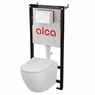 Badrumspaket Toalett <strong>Marone</strong>  Vit Blank med WC-fixtur Alca