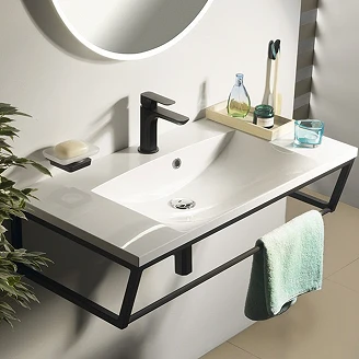 Tvättställ Alira Gjuten Marmor Vit Blank 90 cm