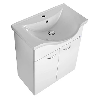 Tvättställsskåp Evin Vit Blank 65 cm med Handfat Vit