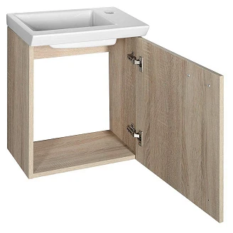 Tvättställsskåp Rove Platin Ek Matt 45 cm med Handfat Vit