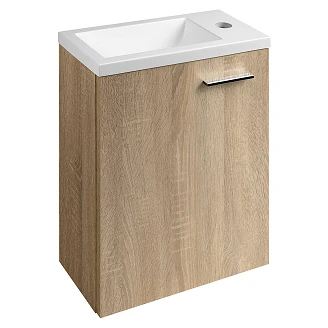 Tvättställsskåp Rove Platin Ek Matt 37 cm med Handfat Vit